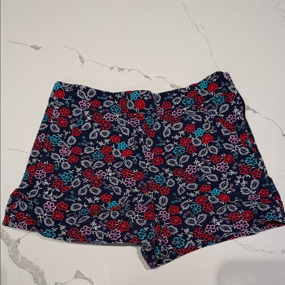Janie and Jack Girls Navy Floral Shorts